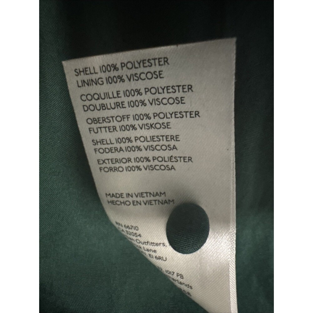 Anthropologie   Maxi Dress Green swiss dots lined open back  SZ L - Picture 13 of 16